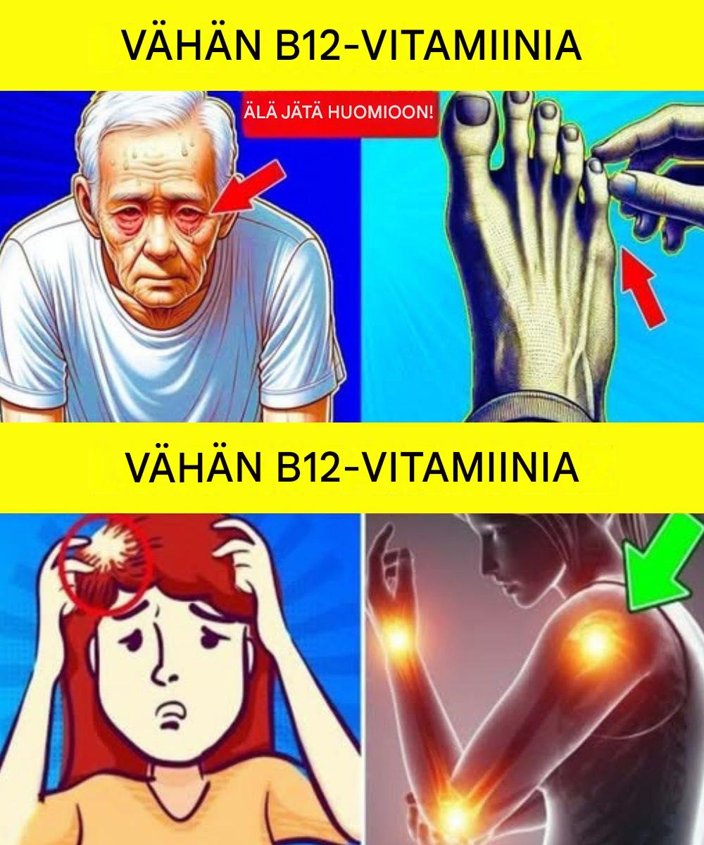 9 piilotettua merkkiä siitä, että kehosi tarvitsee enemmän B12-vitamiinia
