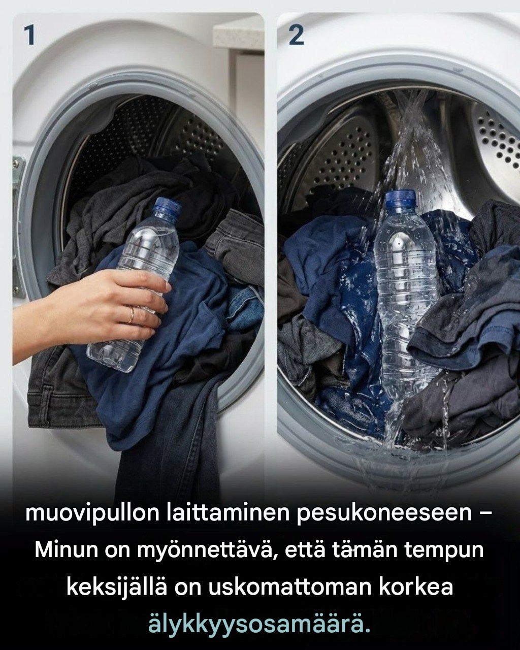 Muovipullotemppu: Yllättävän yksinkertainen pyykinpesuvinkki