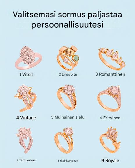 Valitsemasi sormus paljastaa millainen nainen olet.