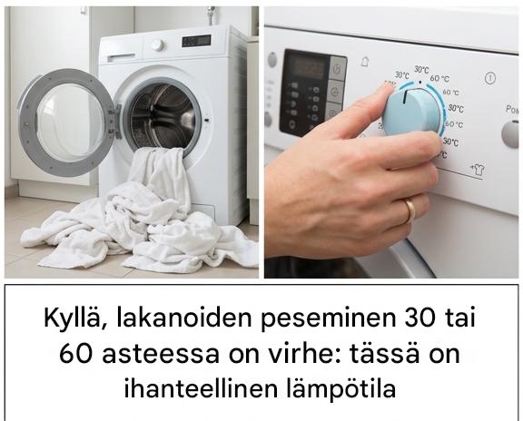 Kyllä, lakanoiden peseminen 30 ja 60 asteessa on virhe: tässä on oikea lämpötila