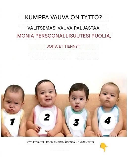 Psykologinen testi: Kuka näistä neljästä vauvasta on pieni tyttö?