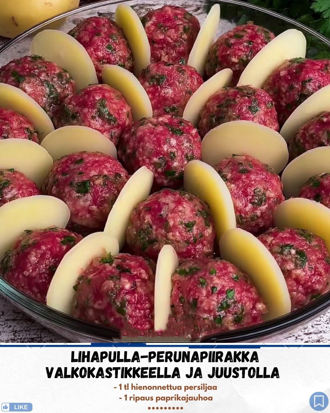 Lihapulla-perunapiirakka valkokastikkeella ja juustolla – Herkullinen yhdistelmä