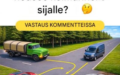 Kuka ohittaa kolmannella vaihteella tässä risteyksessä? Looginen ansa jopa kokeneille kuljettajille.