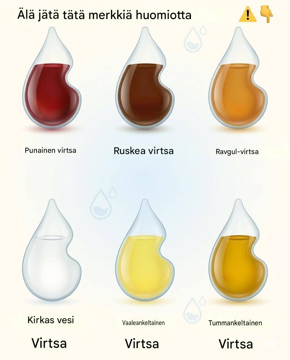 Mitä virtsasi väri kertoo terveydestäsi?