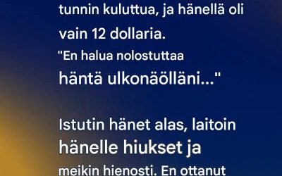 Äiti käveli salonkiini kyyneleet silmissä