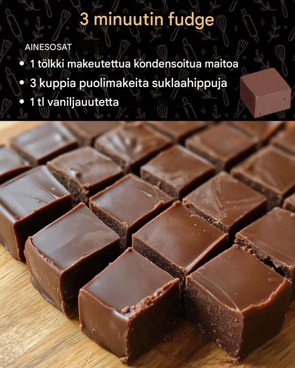 Nopea ja helppo 3 minuutin fudgeresepti