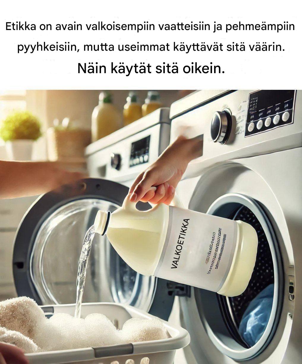 Etikka on avain valkoisempiin pyykkeihin ja pehmeämpiin pyyhkeisiin – mutta useimmat käyttävät sitä väärin. Tässä on oikea tapa.