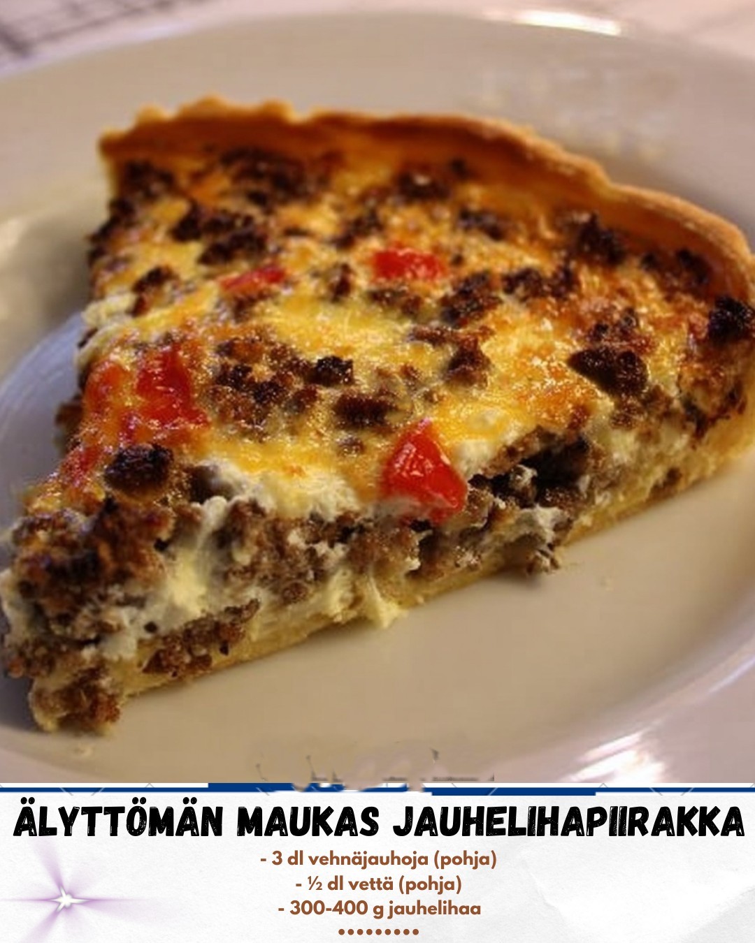Älyttömän maukas jauhelihapiirakka – tuorejuustokuorrutteen kruunaama herkku