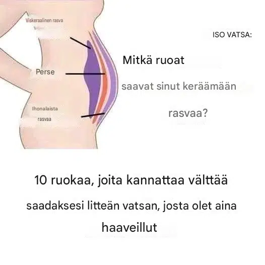 10 ruokaa, joita kannattaa välttää saadaksesi unelmiesi litteän vatsan